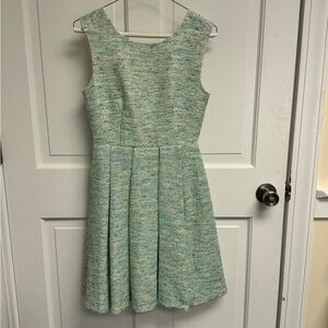 Green Paper crown pleated dress
